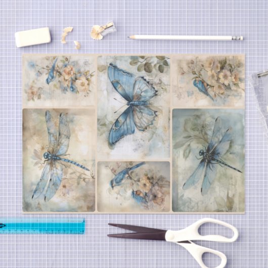 Blauwe lente tissuepapier (Craft)