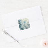 Blauwe lente vierkante sticker (Envelop)