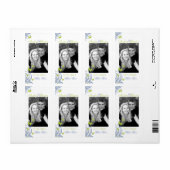 Blauwe lente vlinder bruiloft wijn label (Full Sheet)