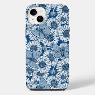 Blauwe lente, wilde bloemen, madeliefjes