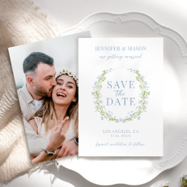 Blauwe lentebloem Sla de uitnodiging van de Datumf