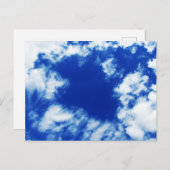 Blauwe lentehemel bezaaid met vele bizarre wolken briefkaart (Voorkant / Achterkant)
