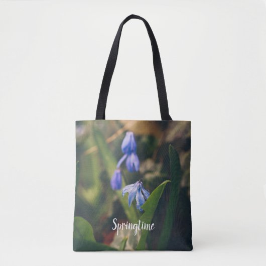 Blauwe lentevloer tote bag (Voorkant)