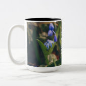 Blauwe lentevloer tweekleurige koffiemok (Links)