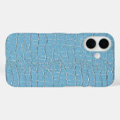 Blauwe Leren Textuur Moderne Minimalistische Esthe Case-Mate iPhone Case (Achterkant (horizontaal))
