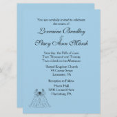 Blauwe Lesbische uitnodiging (Voorkant / Achterkant)