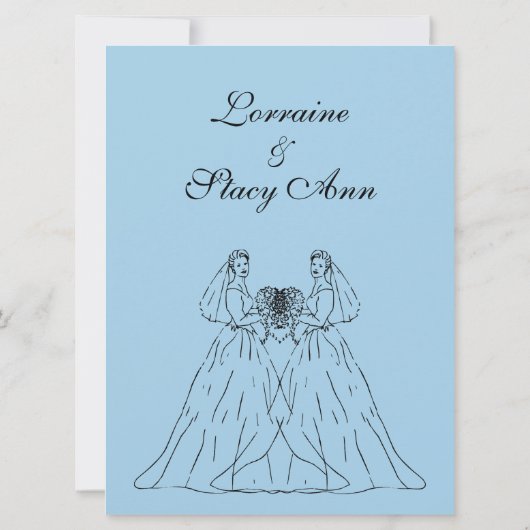 Blauwe Lesbische uitnodiging (Achterkant)