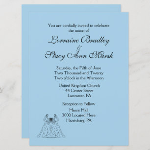 Blauwe Lesbische uitnodiging