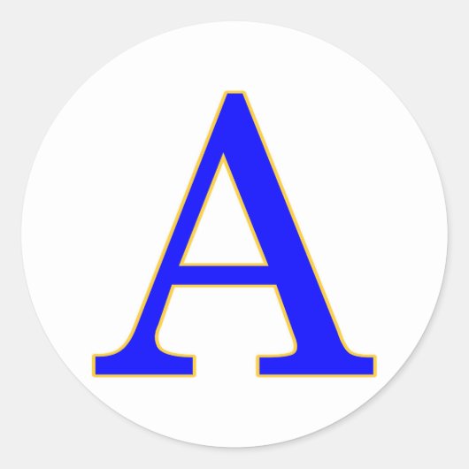 Blauwe letter A Sticker (Voorkant)