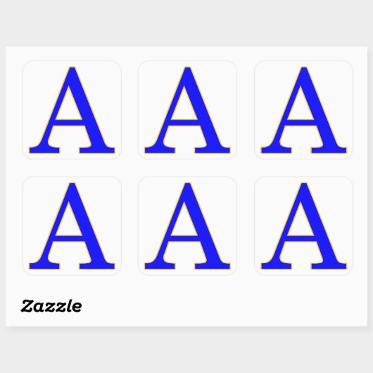 Blauwe letter A Sticker (Vel)