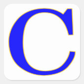 Blauwe letter C Sticker (Voorkant)