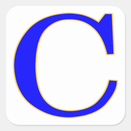 Blauwe letter C Sticker (Voorkant)