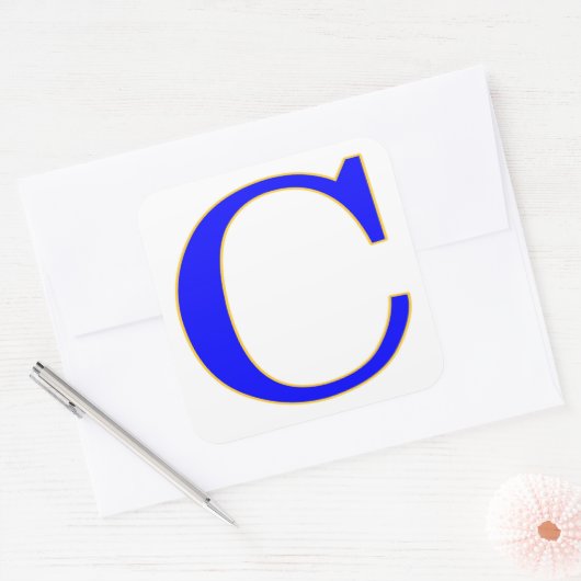 Blauwe letter C Sticker (Envelop)