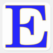 Blauwe letter E Sticker (Voorkant)