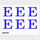 Blauwe letter E Sticker (Vel)