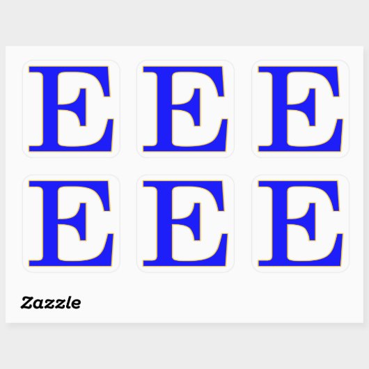 Blauwe letter E Sticker (Vel)