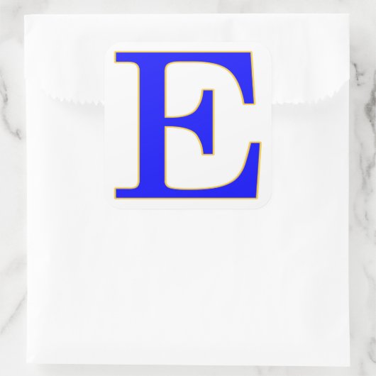 Blauwe letter E Sticker (Tas)