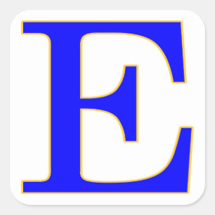 Blauwe letter E Sticker