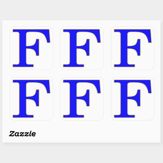 Blauwe letter F Sticker (Vel)