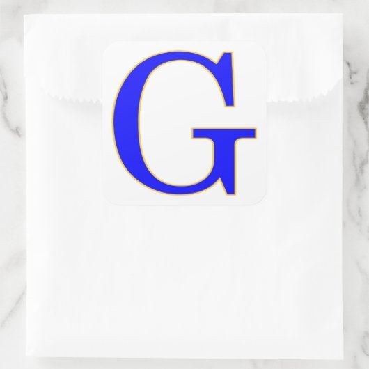 Blauwe letter G Sticker (Tas)