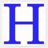 Blauwe letter H Sticker (Voorkant)
