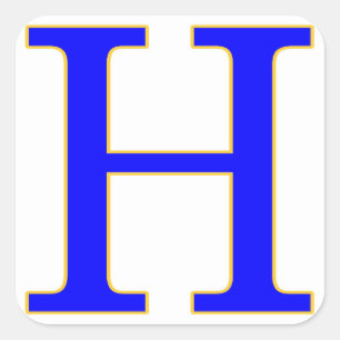 Blauwe letter H Sticker