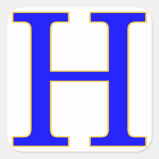 Blauwe letter H Sticker (Voorkant)