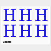 Blauwe letter H Sticker (Vel)