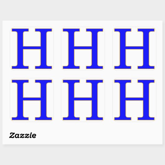 Blauwe letter H Sticker (Vel)