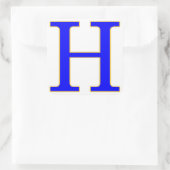 Blauwe letter H Sticker (Tas)