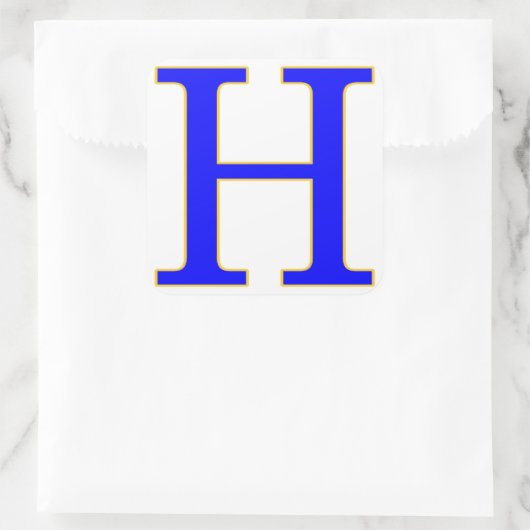 Blauwe letter H Sticker (Tas)