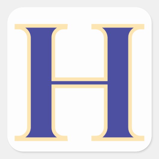 Blauwe Letter H Sticker (Voorkant)