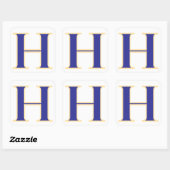 Blauwe Letter H Sticker (Vel)