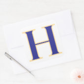 Blauwe Letter H Sticker (Envelop)