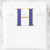 Blauwe Letter H Sticker (Tas)