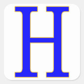 Blauwe letter H Sticker (Voorkant)
