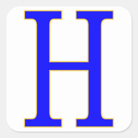 Blauwe letter H Sticker (Voorkant)