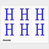 Blauwe letter H Sticker (Vel)