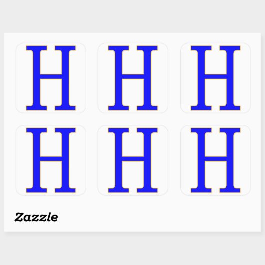 Blauwe letter H Sticker (Vel)