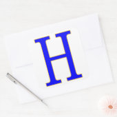 Blauwe letter H Sticker (Envelop)