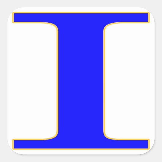Blauwe letter I Sticker (Voorkant)