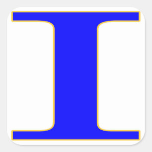 Blauwe letter I Sticker