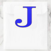Blauwe letter J-Sticker Vierkante Sticker (Tas)