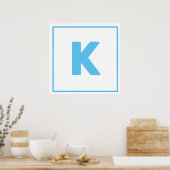 Blauwe letter K Poster (Keuken)