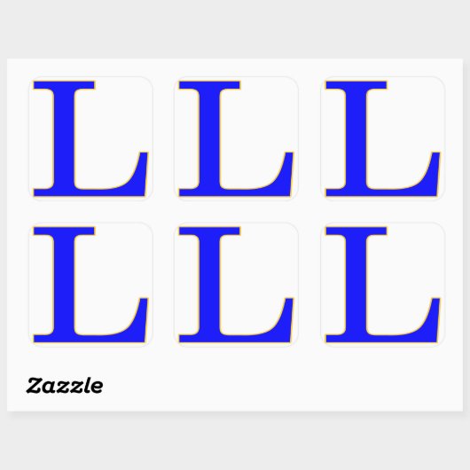 Blauwe letter L Sticker (Vel)