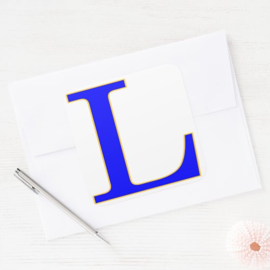 Blauwe letter L Sticker (Envelop)