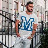 Blauwe letter M Mannen T-shirt
