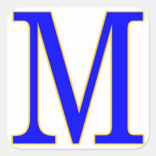 Blauwe letter M Sticker