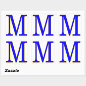 Blauwe letter M Sticker (Vel)