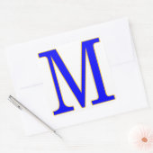 Blauwe letter M Sticker (Envelop)